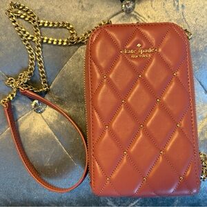 New Kate Spade Carey Quilted Phone Chain Crossbody